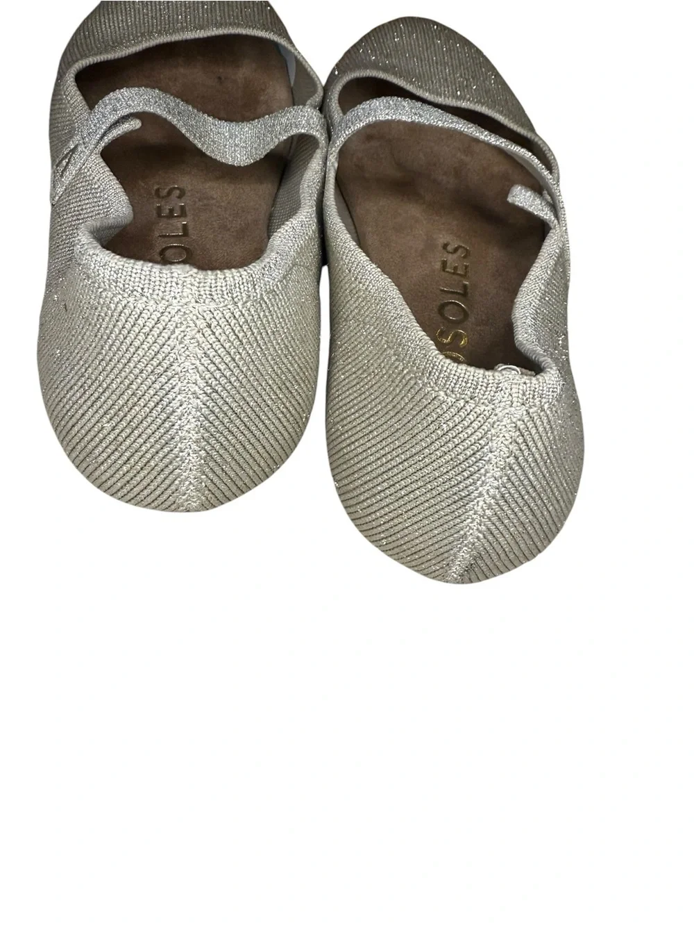 AEROSOLES Women's Tan Gold Thread Knit Mary Jane Flat with Strap - Picture 4 of 6